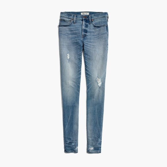 Madewell Denim - 9" High-Rise Skinny Jeans: Destructed-Hem Edition Size 25